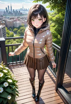 ベージュ×ブラウン