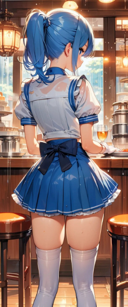 濡れ透けウエイトレスさん