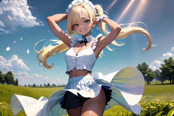 日差しとメイドさん