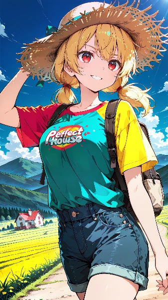 麦わら少女の黄金畑冒険