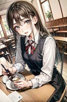 カフェの女子高生