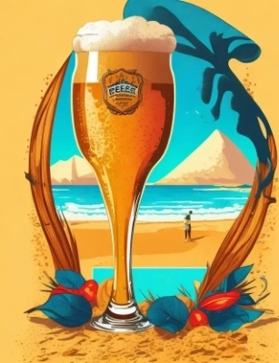 ビールを飲む景色