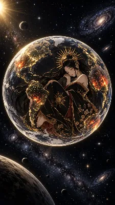 地球を枕に眠る星の女神