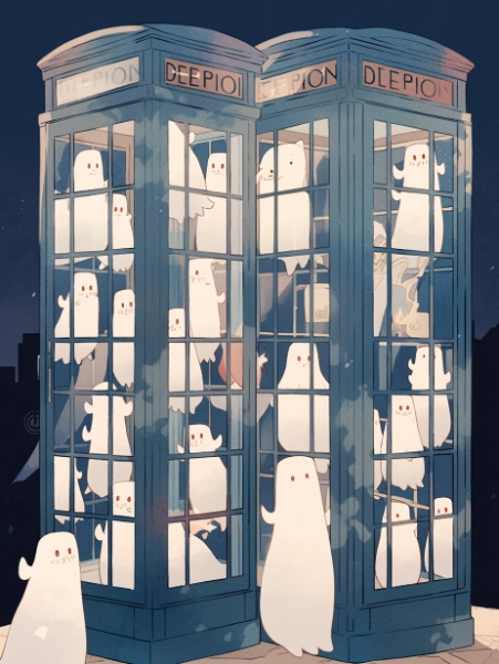 おばけに占拠された電話ボックス