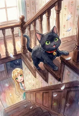 猫さんと階段