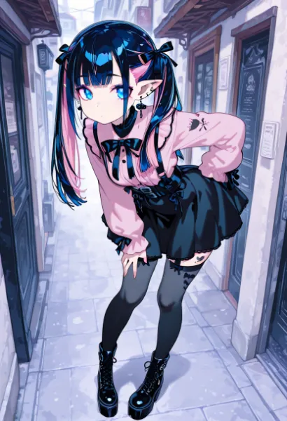 路地裏のピンクエルフ