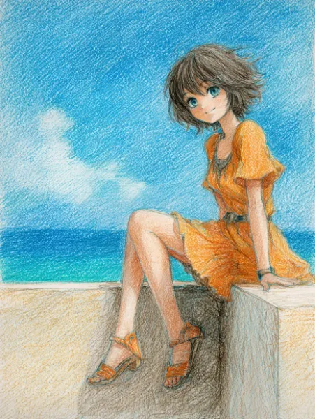 No.1854 ショートヘアのサマーガール