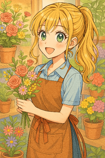 花屋のキラキラ女の子