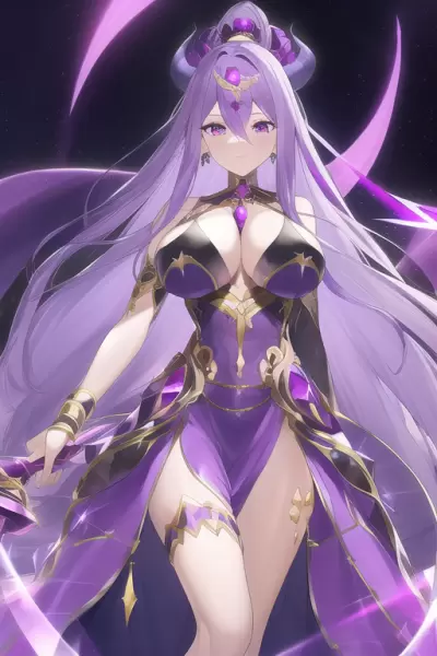 紫髪ドレスの魔法使いお姉さん