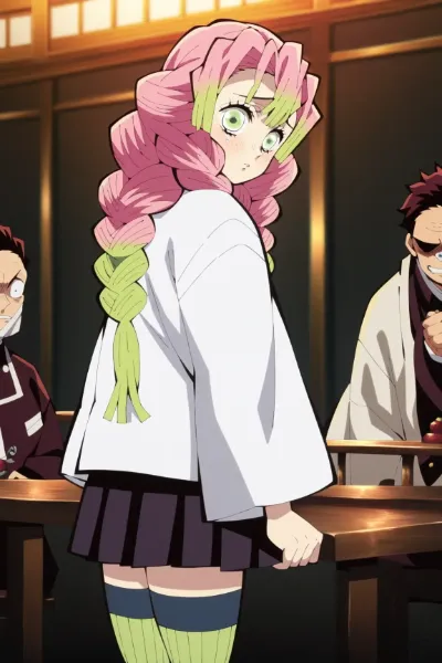 部屋でくつろぐ甘露寺蜜璃