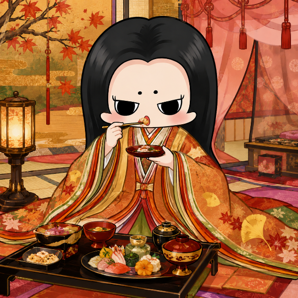 美味じゃの〜🪭（姫君おゆう）