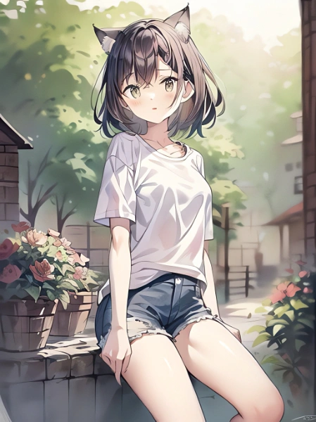 水彩風の女の子