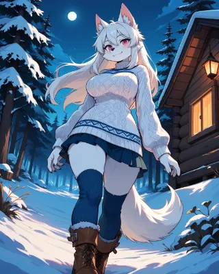 月夜と白狼少女