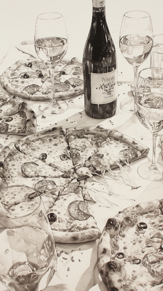 ピザパーティーペン画✒️