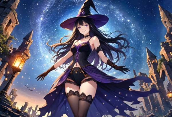 星空と廃墟と魔女