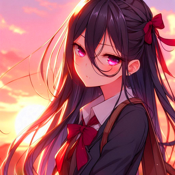 首を傾げる、黒髪ロング少女★(19枚)