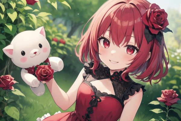 深紅の薔薇（擬人化）