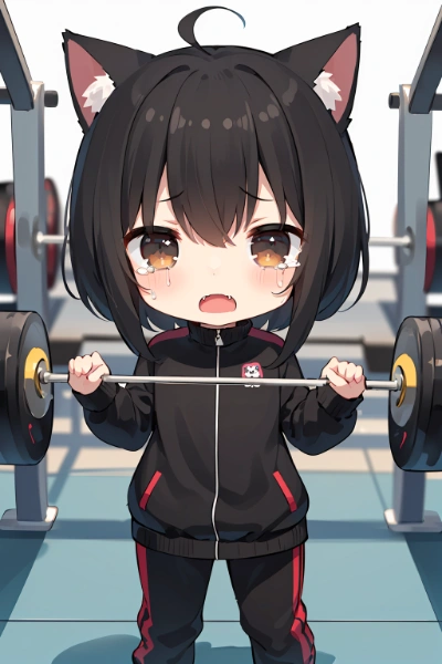 持ち上がらにゃいニャー(TOT)