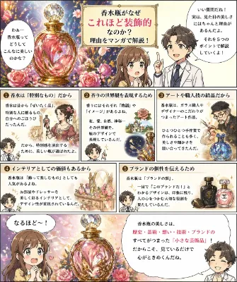 マンガで解説！香水瓶がなぜこれほど装飾的なのか？