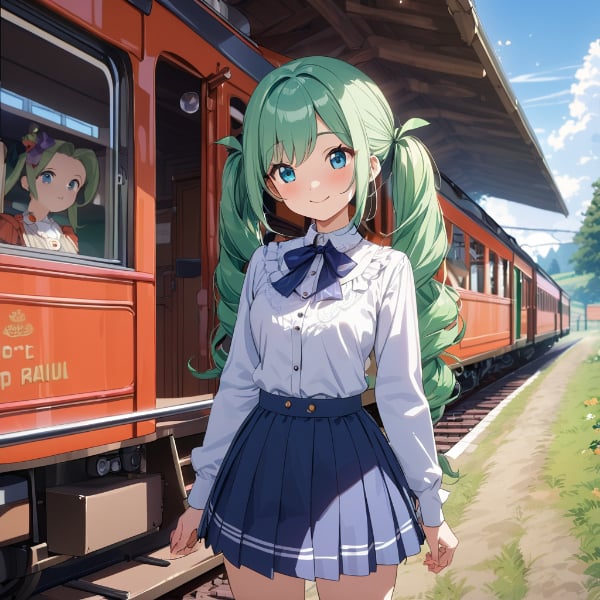 レトロな電車とミク