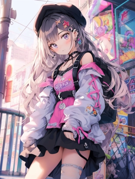 No.578 投稿作品MIX　ストリートガール✕フリルの服の女の子