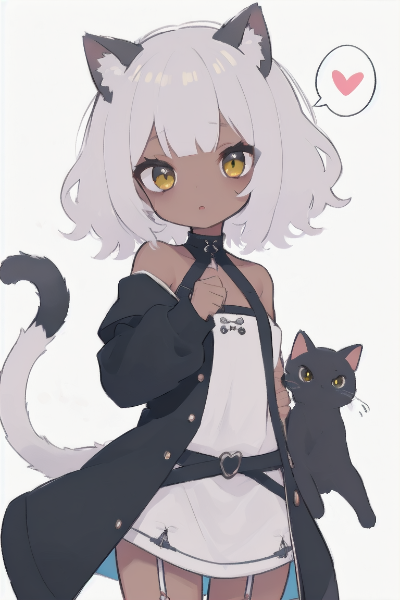 猫耳少女と黒猫の秘密の夜