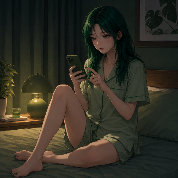 おやすみ🌙（緑ちゃん）