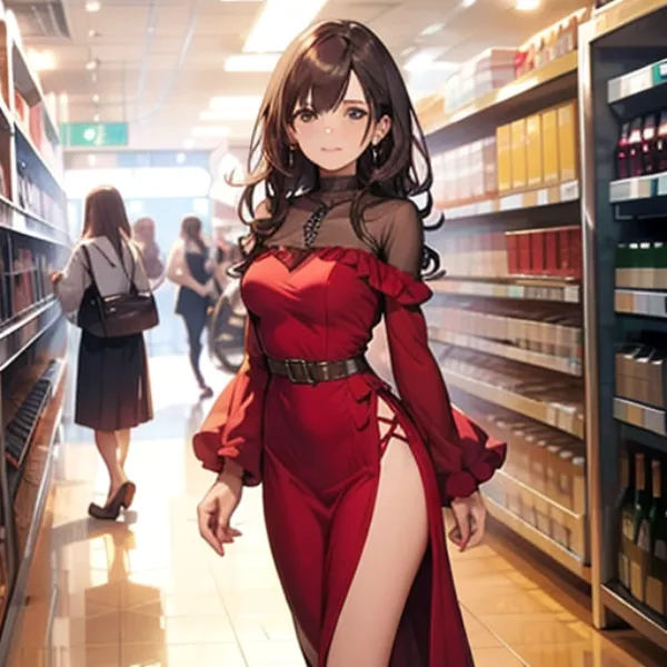 ワインレッドロングドレス