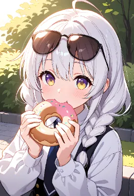 「ドーナツくれるの？ありがとう♪」