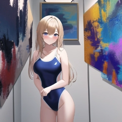 スク水でアート見学
