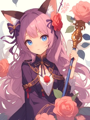 rose cat girl