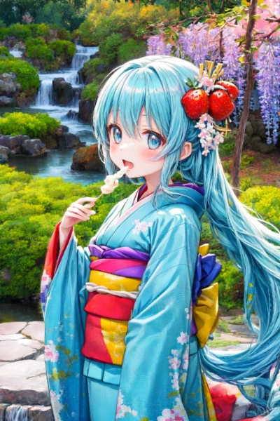 日本の風景と美味しい和菓子