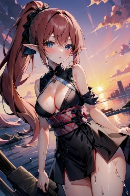 茶髪エルフ