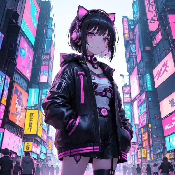 サイバーパンクネコミミ少女