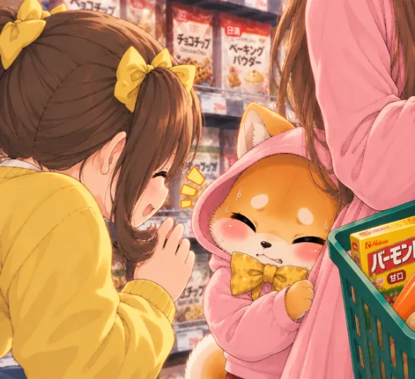 柴犬の魔法使い、顔を隠そうとする
