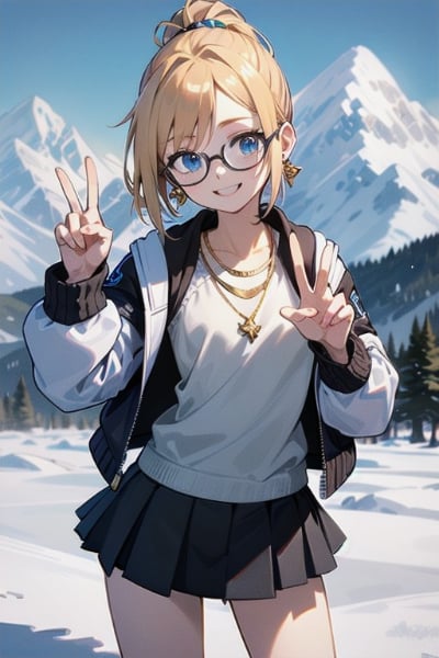 これから、吹雪になるみたいでーす♫　謎の女性