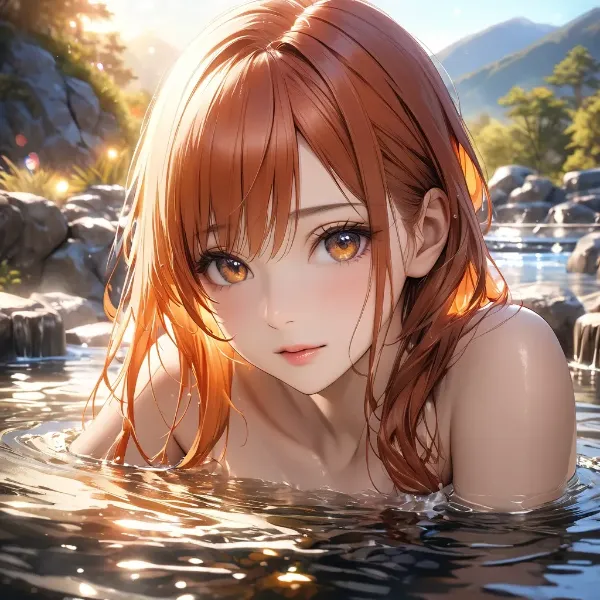 陽光に輝く赤髪の少女