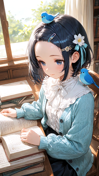 青い鳥が囁く秘密の図書館