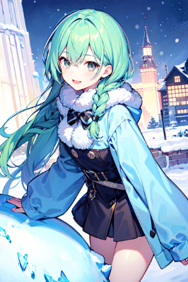 雪原の街の近くで