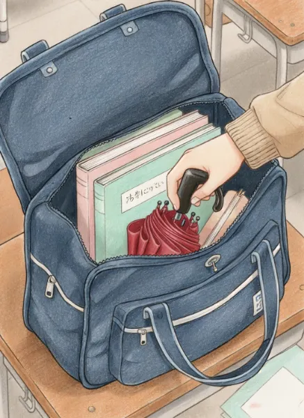 青いバッグに忍ばせた赤い秘密