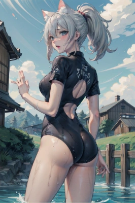 ネコ耳ポニーテール