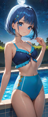 夜の青髪さん