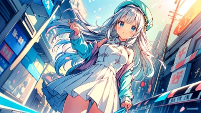 どこかの町にて