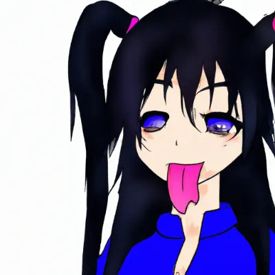 いろんな色のいろんな髪型の少女の舌出しフェイス