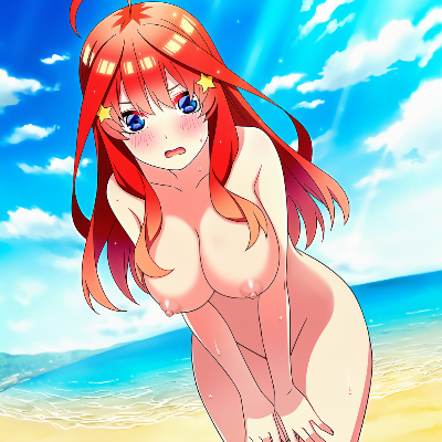 夏空の下の恥じらい星娘