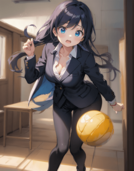 スーツ姿の女の子とドッジボール！3