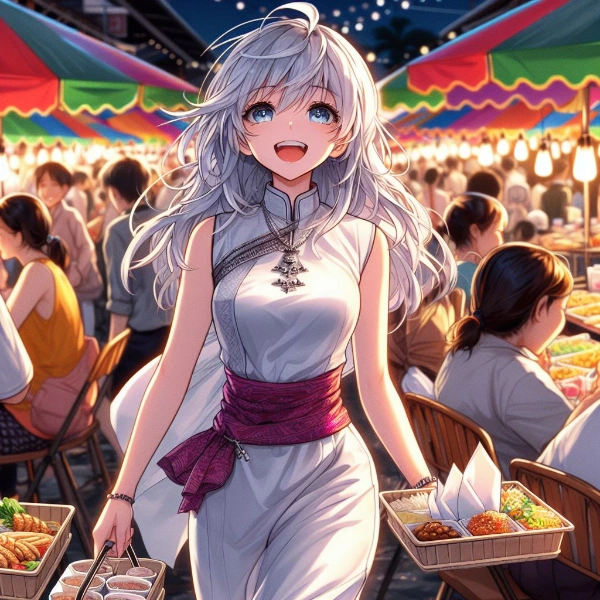 タイのラチャダー鉄道市場の夜