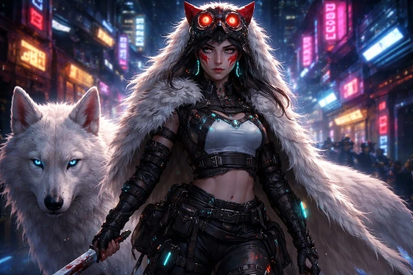 Cyberpunk Princess Mononoke