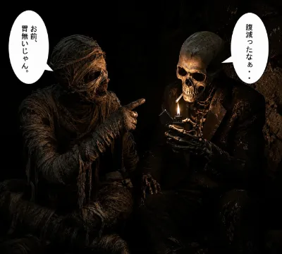 骨氏とミイラ君