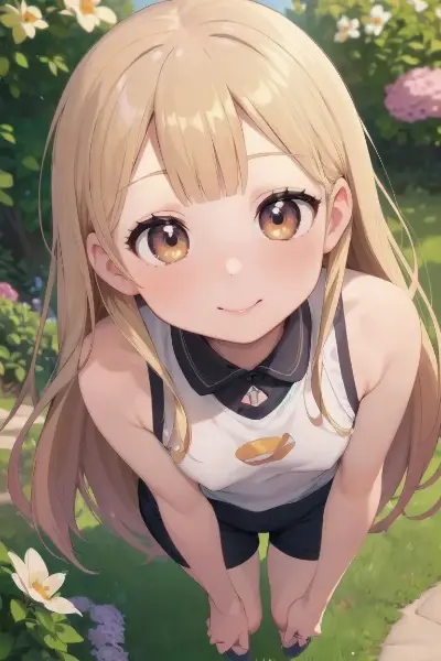 公園で佇む金色の髪の少女